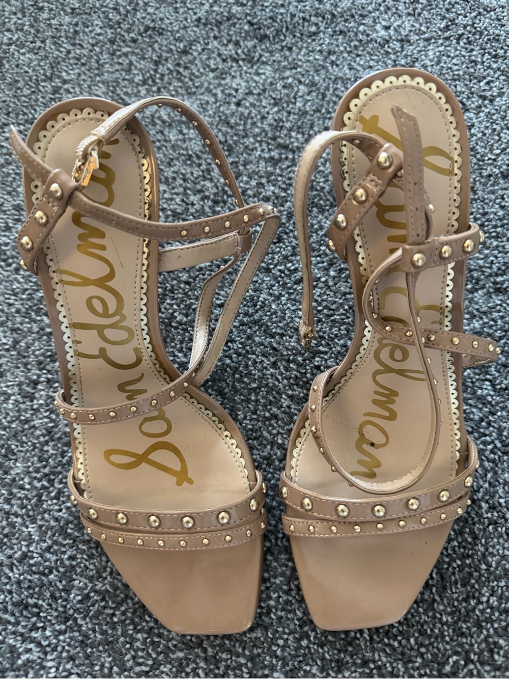 Sam Edelman Blush Studded Strappy Heeled Sandals
